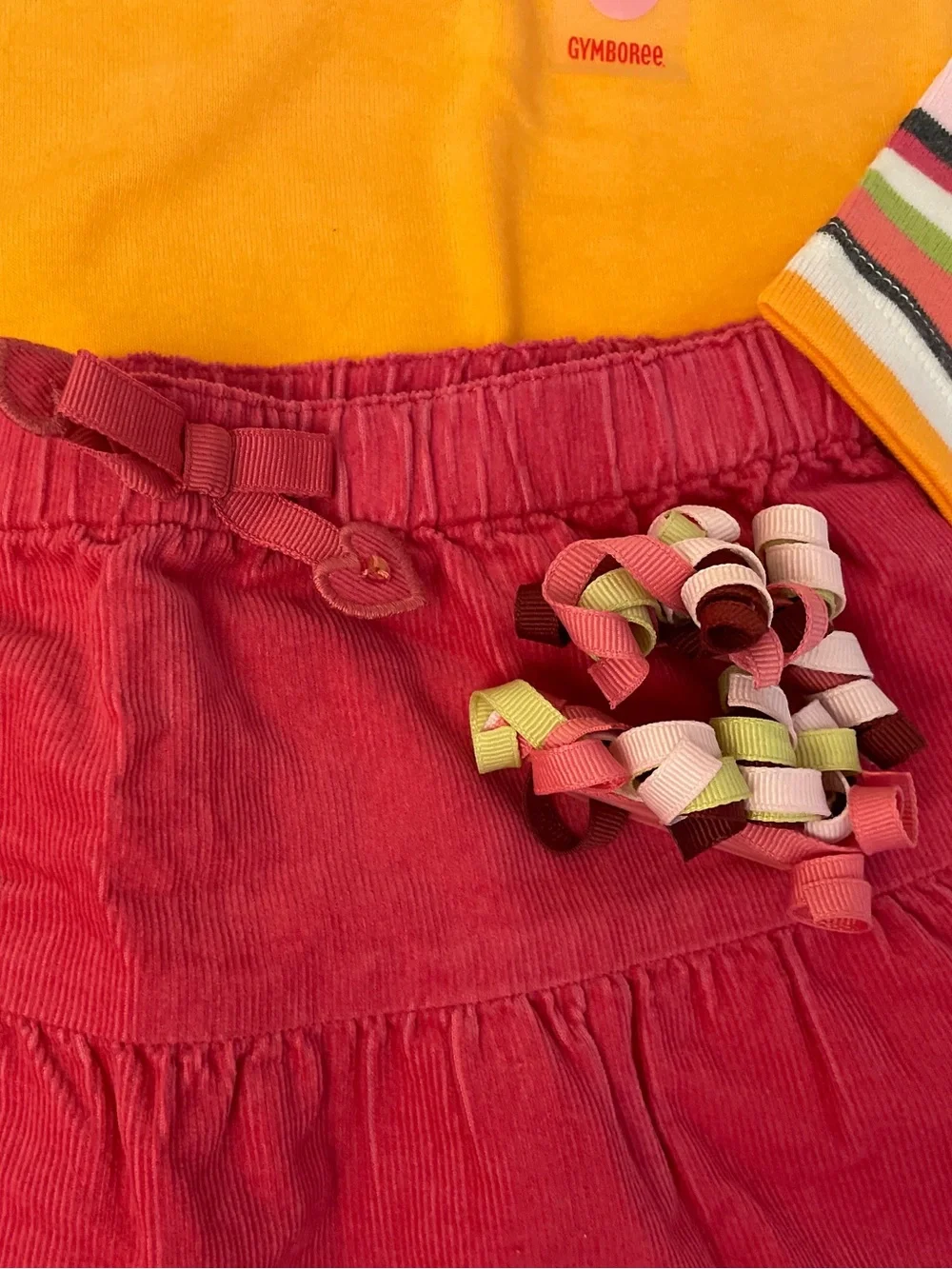 NWT 4pcs Gymboree Girls' Yellow 'Daddy's Super Star' Top Pink Skirt Knee Sock